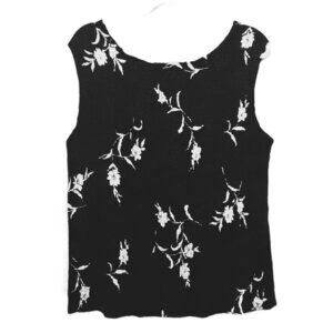 Casual Corner Floral Crinkle Sleeveless Top XL